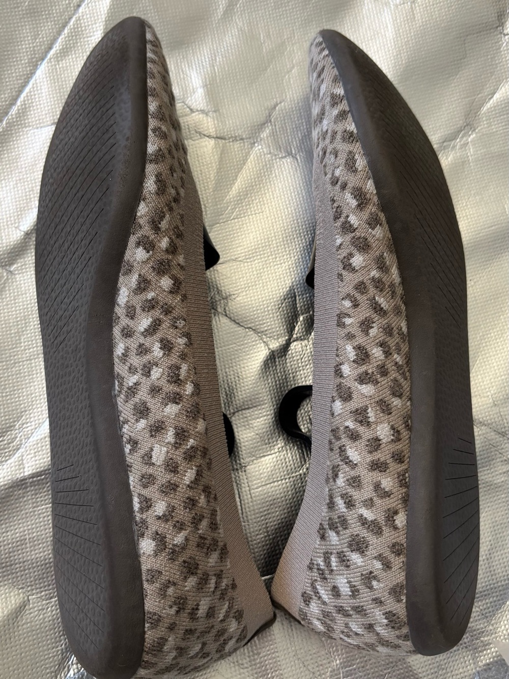 allbirds Taupe Leopard Knit Slip-On Ballet Flats 8.5 - Picture 2 of 5
